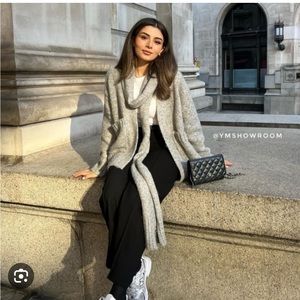 Zara Grey Knot Sweater with Scarf